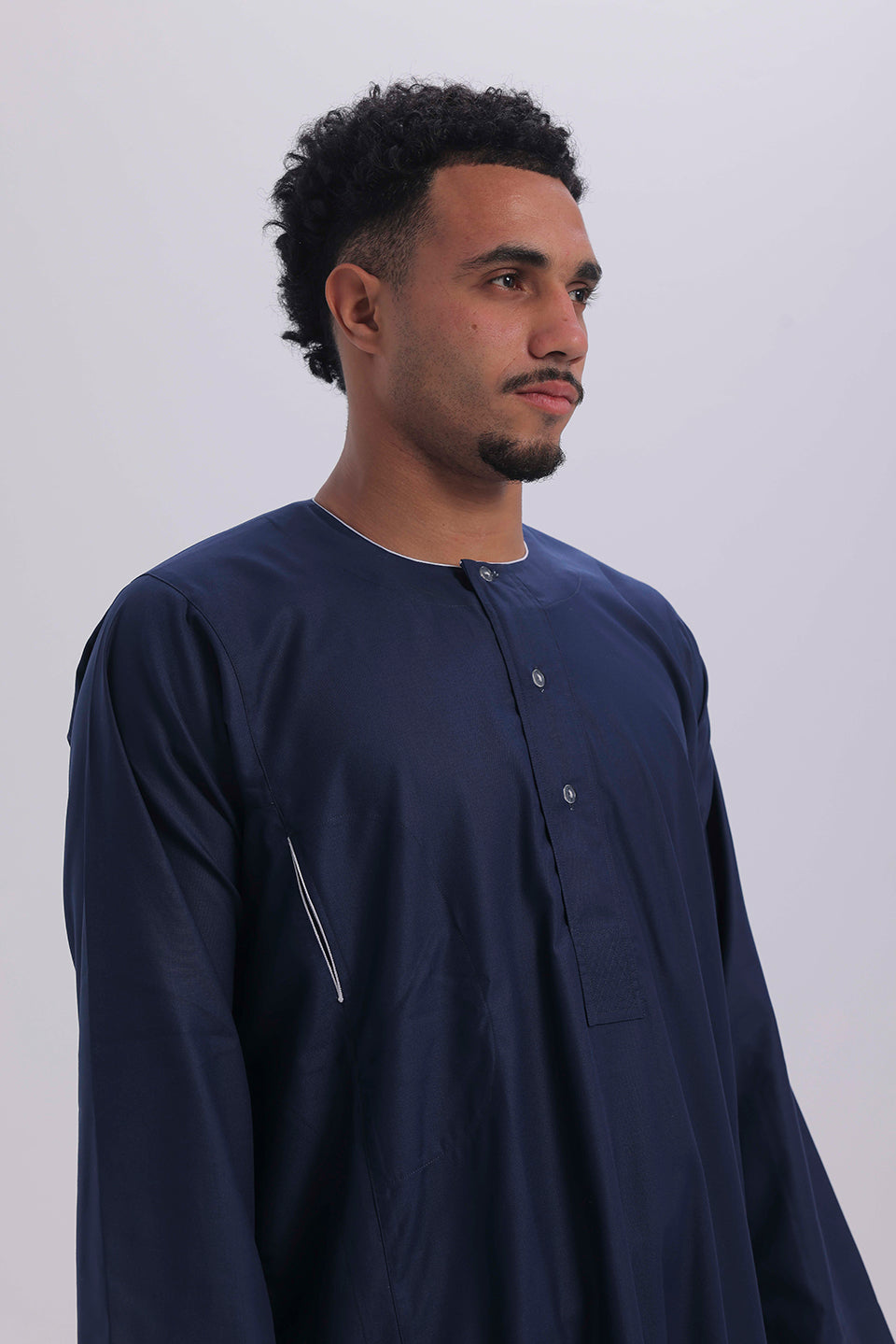 جلابية سودانية الأنيق كحلية