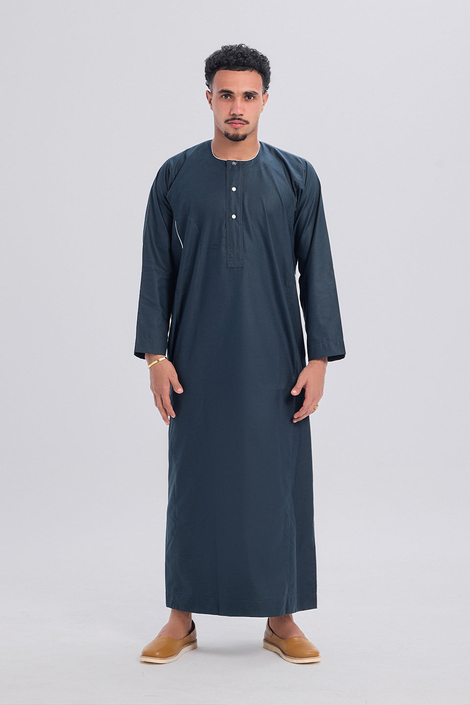 جلابية سودانية الأنيق زيتية