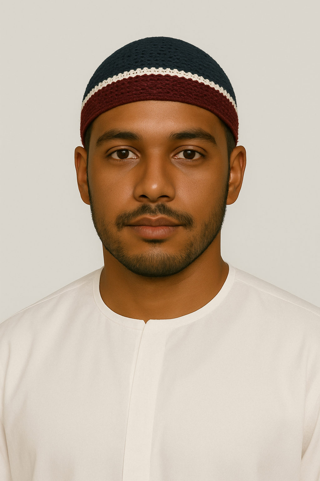 طاقية كروشيه كبدي و كحلي