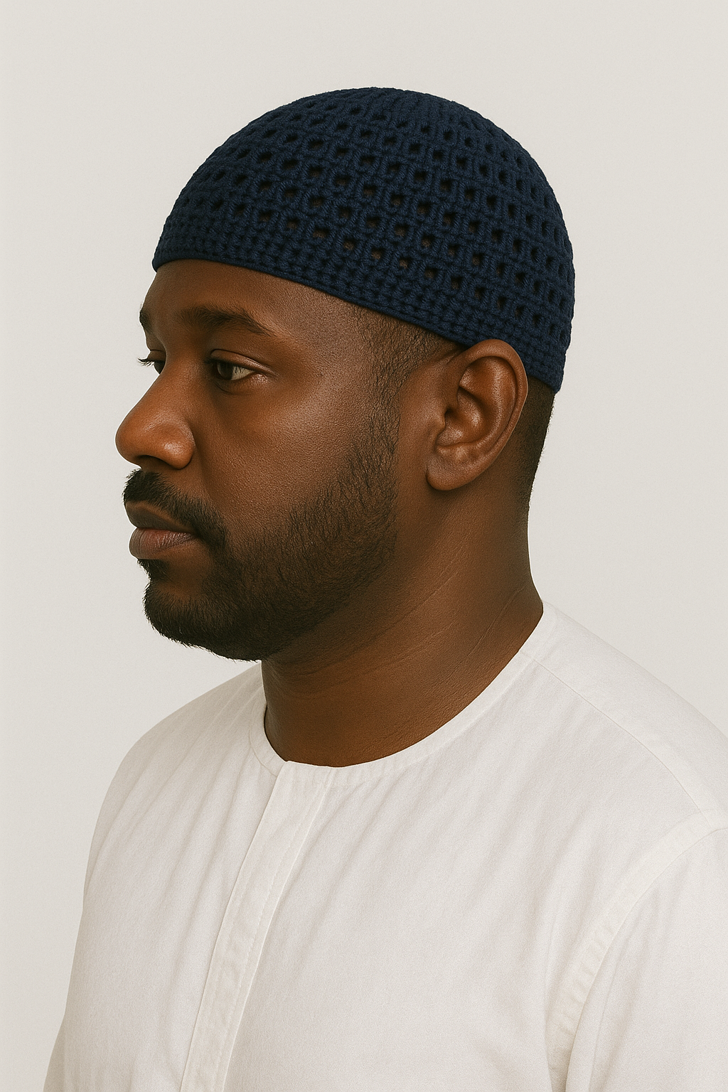 طاقية كروشيه سادة