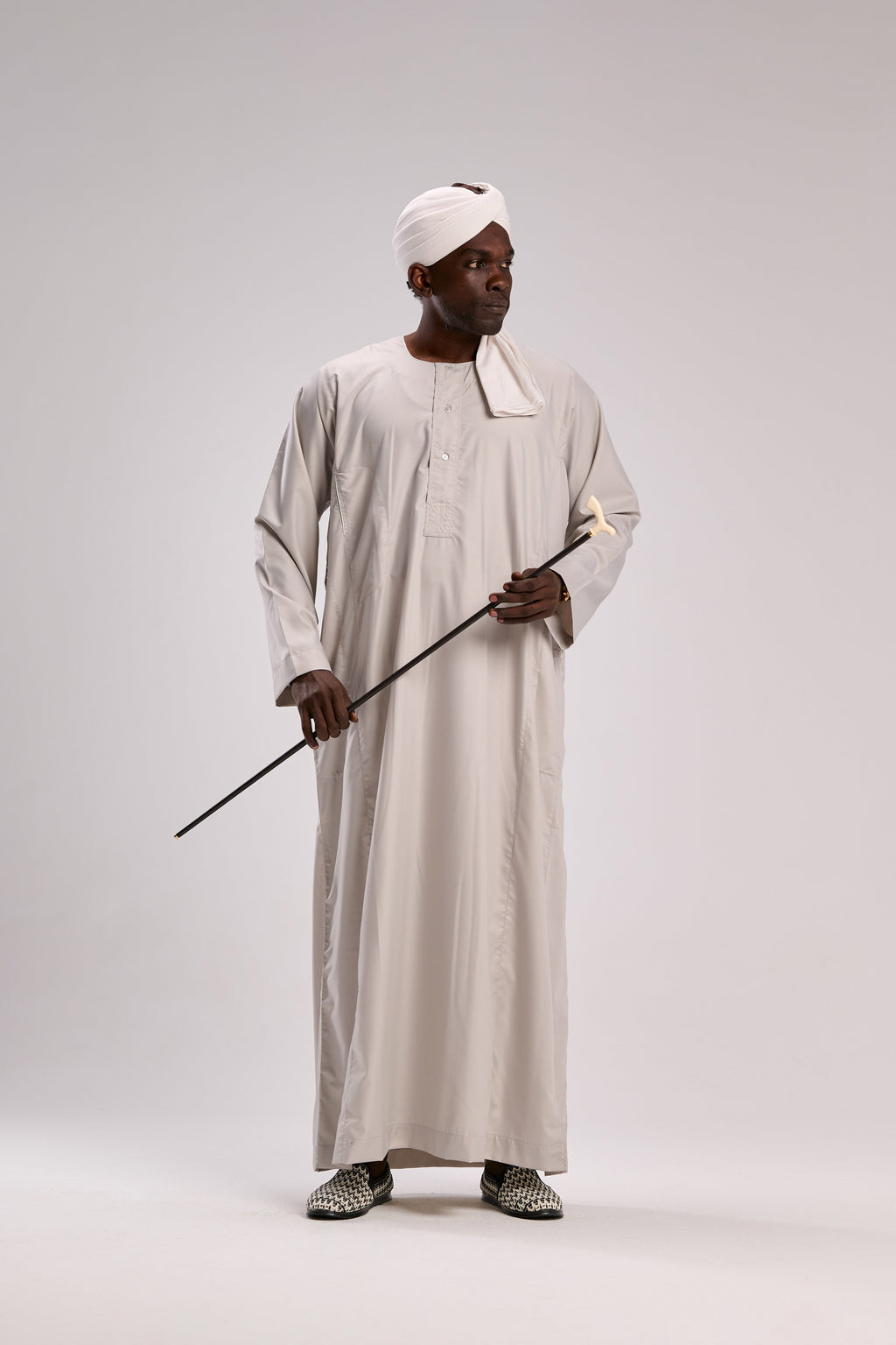 جلابية سودانية كلاس رمادية