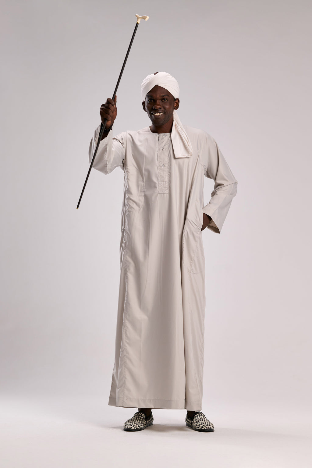 جلابية سودانية كلاس رمادية