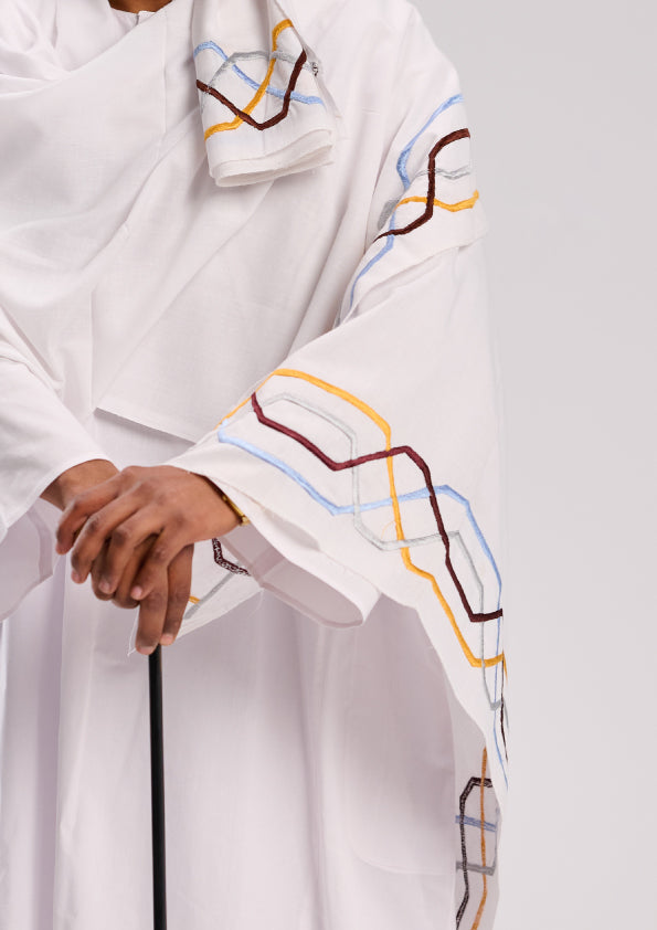 عمة و شال بخطوط ملونة