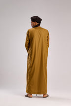 جلابية سودانية ڤايب بنية موستارد