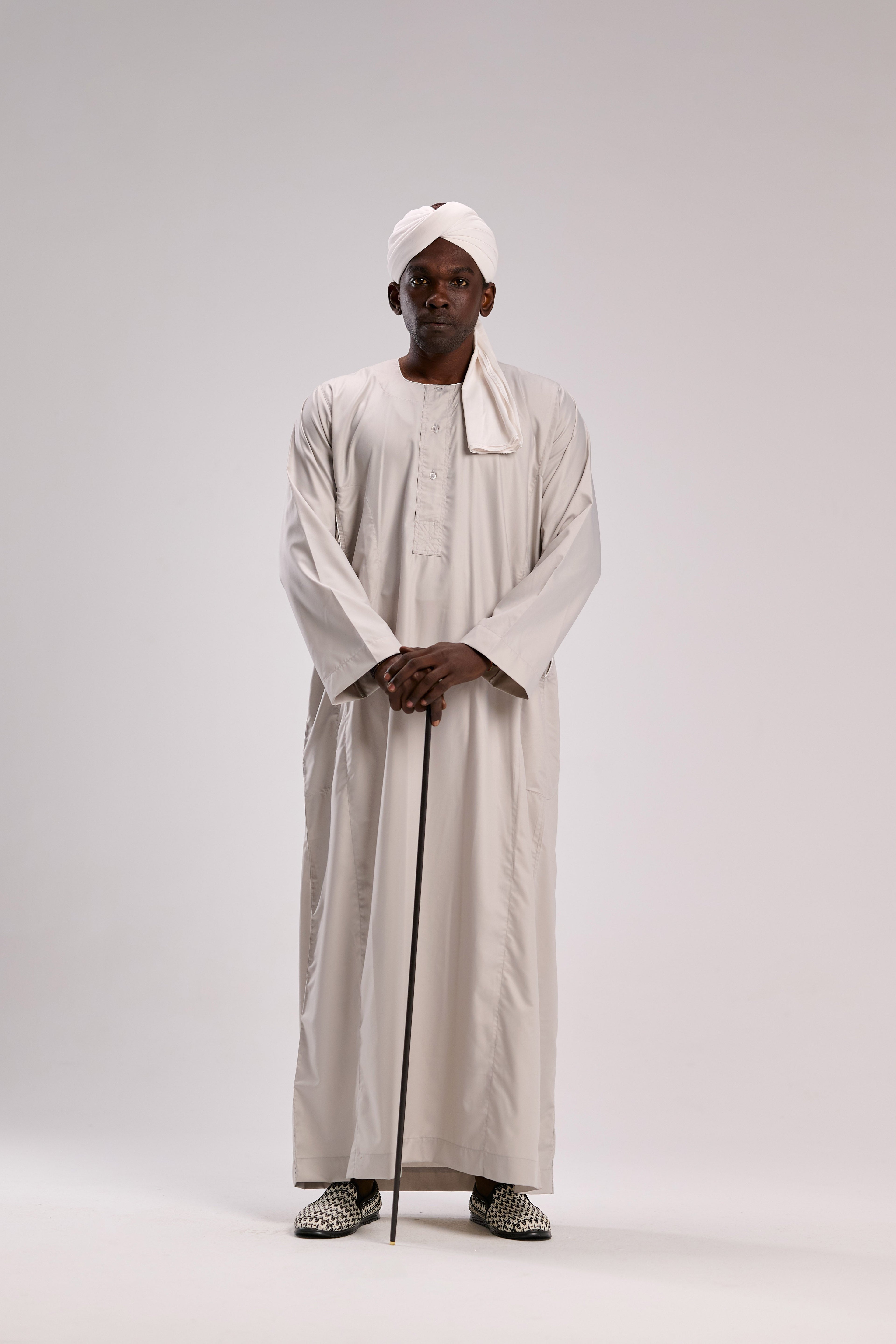 جلابية سودانية كلاس رمادية