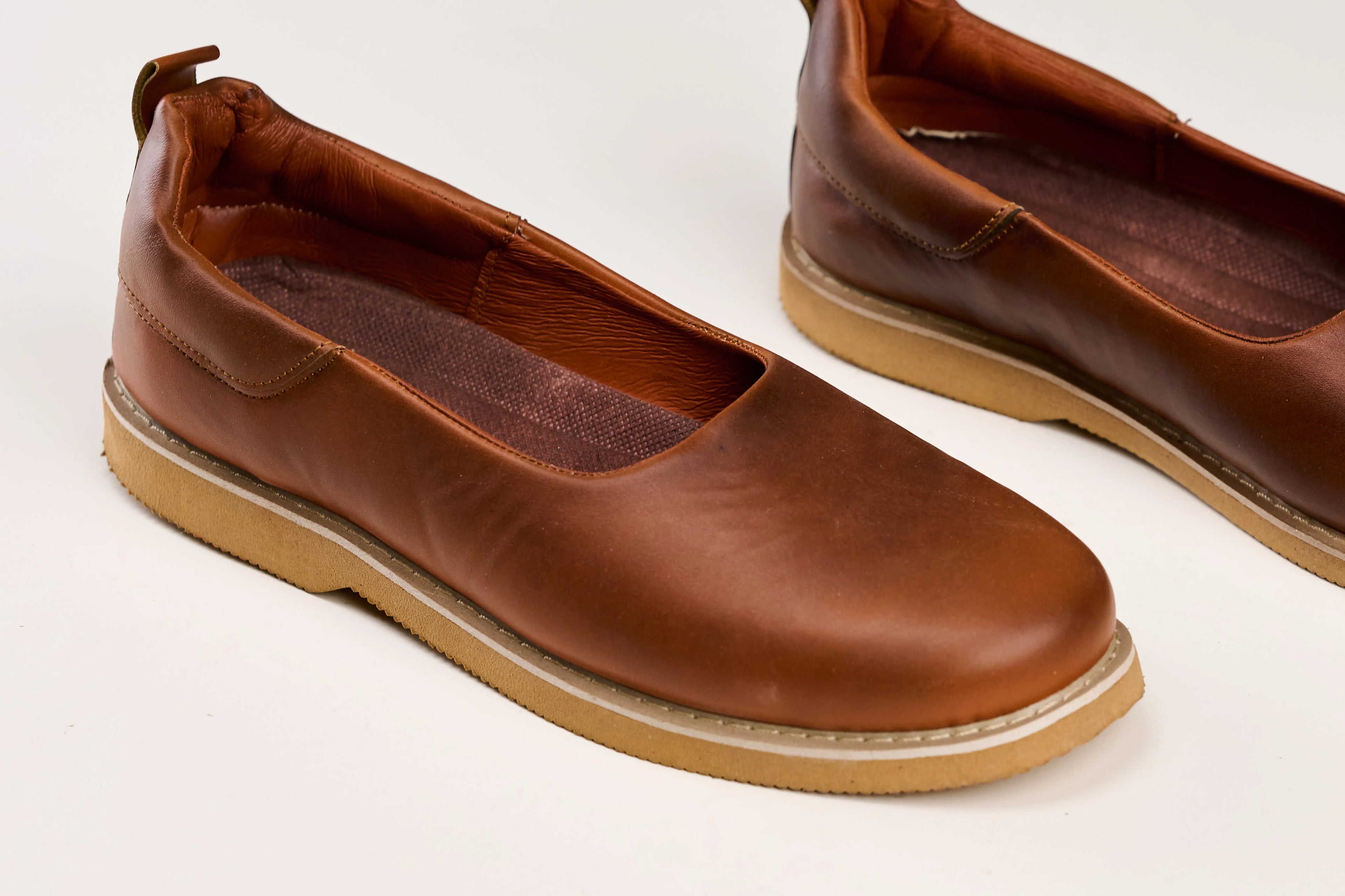 مركوب جلد بني محروق